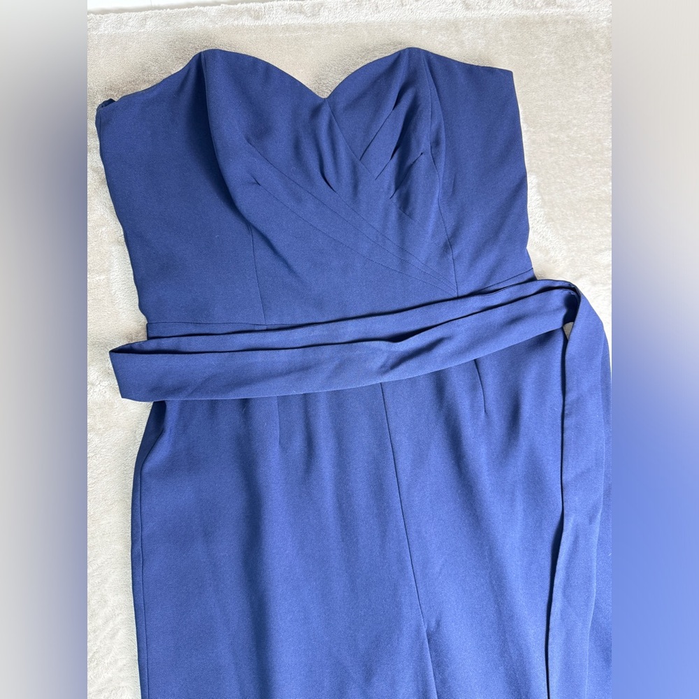 NWT Lilly Pulitzer Size 12 Strapless Jumpsuit Wide Leg Kylo Navy Crepe Corset - Picture 3 of 12